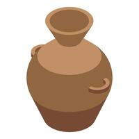 Ancient clay amphora representing history and culture isometric icon vector