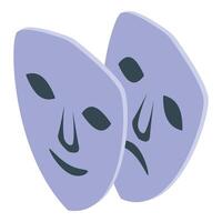 Theater acting performance showing comedy and tragedy masks with opposite emotions vector