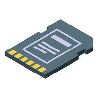 Secure digital memory card lying in isometric view vector
