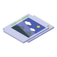 Digital photo editing software showing landscape picture being edited vector