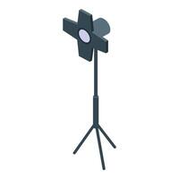 Studio spotlight standing on tripod illuminating isometrically vector