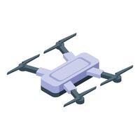 Modern drone flying with four propellers isometric view vector