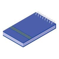 Blue notebook isometric style for back to school projects vector