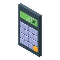 Modern calculator displaying number one hundred is showing accounting concept vector