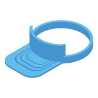 Blue baseball cap with large visor lying on a surface vector