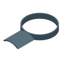 Empty dog collar lying with buckle fastener isometric view vector