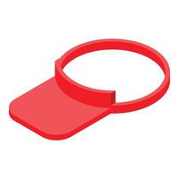 Red sun visor cap presenting branding template vector