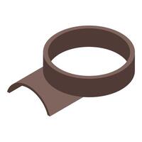 Brown gutter system protecting building from water vector