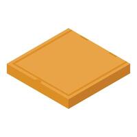 Closed empty square cardboard pizza box isometric view vector