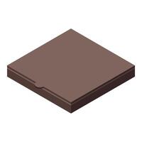 Closed cardboard pizza box isometric view fast food delivery vector