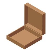 Cardboard box open isometric view packaging vector