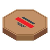 Octagon cardboard box closed isometric view vector