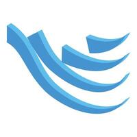 Blue abstract waves forming modern logo design element vector