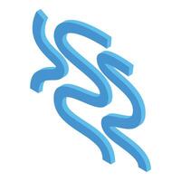 Abstract 3d illustration with blue lines flowing in virtual space vector