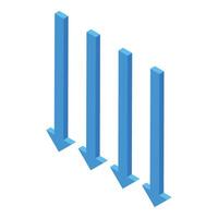 Blue arrows pointing down showing negative trend vector