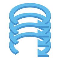 Blue circular arrows forming upward spiral pattern vector
