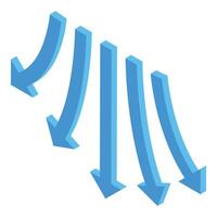 Blue arrows pointing down representing negative trend vector