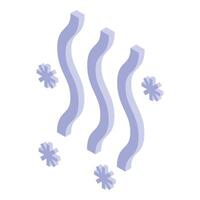 Cold air flowing with snowflakes representing winter season vector