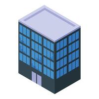 Isometric abandoned office building with broken windows vector
