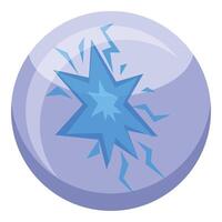 Crystal ball showing a blue star exploding with lightning bolts vector