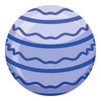 Blue planet with craters is orbiting in solar system vector