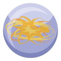 Magic ball showing future with glowing star inside crystal sphere vector