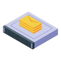 Datacenter server processing email marketing campaign vector