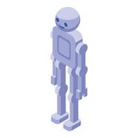 Cute smiling robot standing with arms at its sides vector