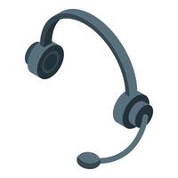 Support headset connecting people working remotely isometric icon vector