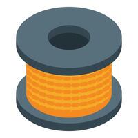 Spool of electrical wire for home repairing isometric view vector