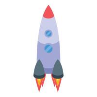 Modern spaceship taking off from spaceport vector