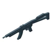 Modern military assault rifle with scope for combat operations vector