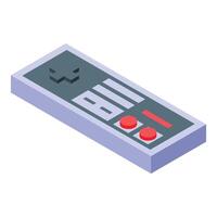 Retro gamepad lying in isometric view showing buttons vector