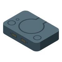 Grey game console device showing input output ports vector