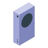 Portable speaker using latest technology with stylish design playing audio content vector