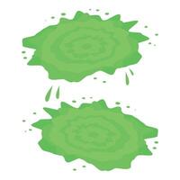Green liquid splashing making abstract shapes vector
