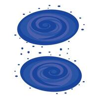 Two blue spirals creating a powerful energy vortex vector