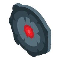 Round stone shield protecting from attacking enemy vector