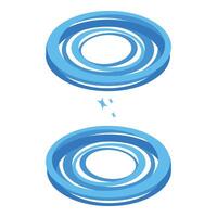 Blue concentric circles creating an abstract portal effect vector