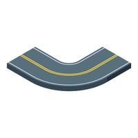 Illustration of a winding road making a sharp turn vector