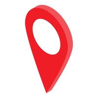 Red location pin showing point on map vector
