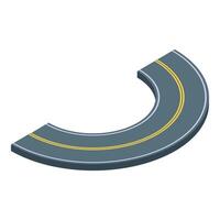 Winding road segment turning at almost 180 degrees vector