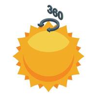 Sun rotating 360 degrees showing solar energy concept vector