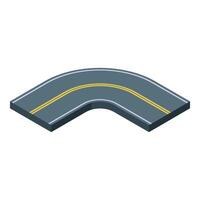 Isometric road turning right with markings vector
