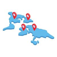 World map showing global business location pins vector