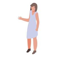 Woman gesturing while explaining something important vector