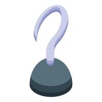 Pirate hook standing on a round base is a symbol of marine robbery and adventures vector