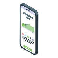 Online shop application showing sneakers with different color options vector