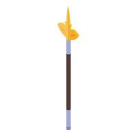 Golden spear pointing up on white background vector