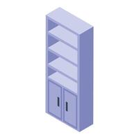 Modern office bookshelf standing in isometric view vector